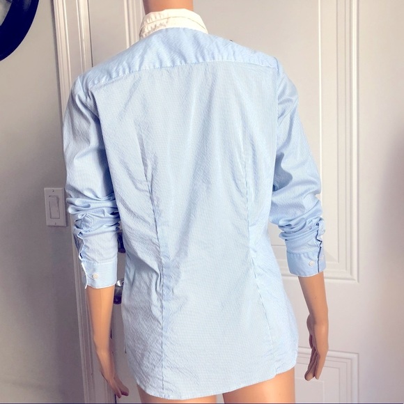 H&M Striped Button Down Blue/White Stripes - Picture 4 of 8